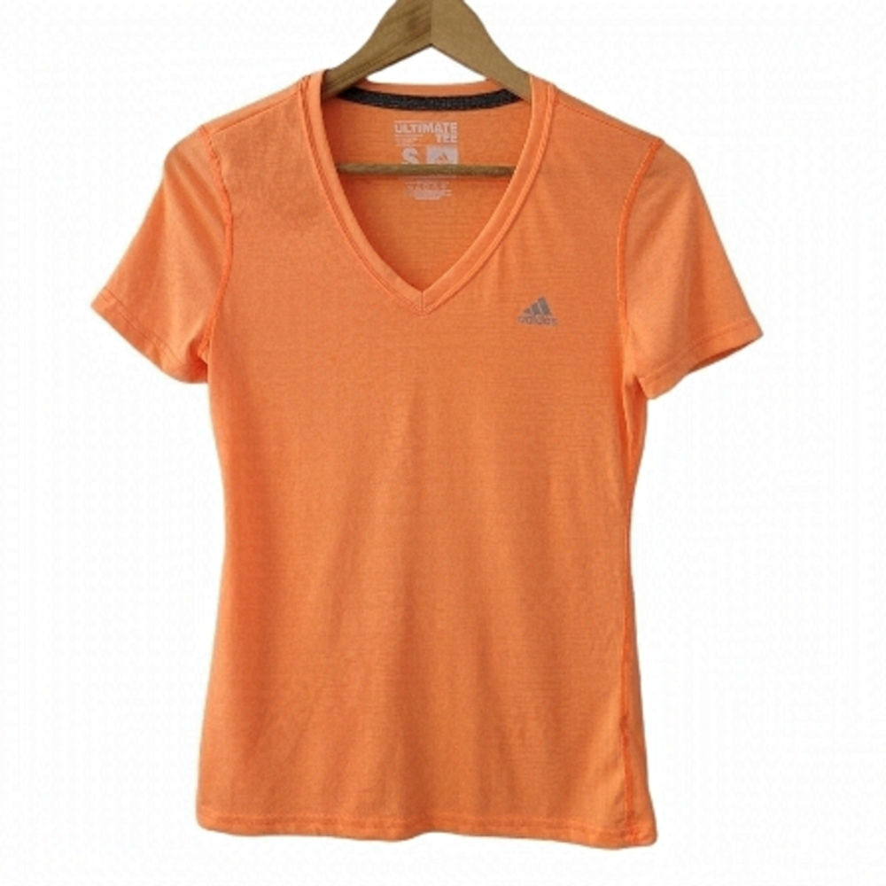 𝅺ADIDAS Ultimate Tee V-Neck Reverse Stitch T-Shirt Lightweight Reflective Top S